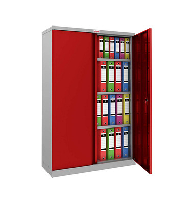 phoenix Stahlschrank SCL1491GRK grau, rot 91,5 x 37,0 x 140,0 cm