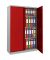 Stahlschrank SCL SCL1491GRK, abschlie&szlig;bar, 4 OH, grau/rot, 91,5x183x37cm (BxHxT)