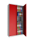 Stahlschrank SCL SCL1891GRK, abschlie&szlig;bar, 5 OH, grau/rot, 91,5x183x37cm (BxHxT)