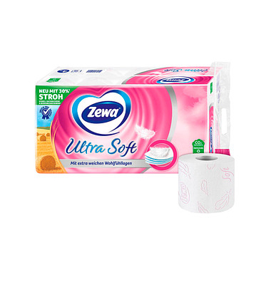 Toilettenpapier Ultra Soft 39107, 4-lagig, weiß, 150 Blatt/Rolle,