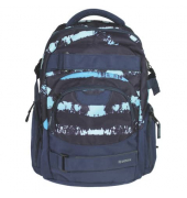 Schulrucksack Streifen blau