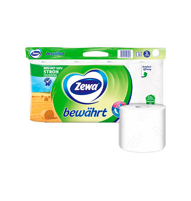 Toilettenpapier bewährt 38793, 3-lagig, weiß, 150 Blatt/Rolle,