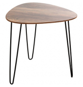 Beistelltisch 24868, 48cm (H), 48x48cm (BxT), dreieckig abgerundet, eiche / schwarz