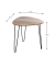 Beistelltisch 24868, 48cm (H), 48x48cm (BxT), dreieckig abgerundet, eiche / schwarz