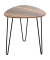 Beistelltisch 24869, 43cm (H), 40x40cm (BxT), dreieckig abgerundet, eiche / schwarz