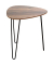 Beistelltisch 24869, 43cm (H), 40x40cm (BxT), dreieckig abgerundet, eiche / schwarz