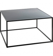 Beistelltisch 25516, 40cm (H), 70x70cm (BxT), rechteckig, schwarz / schwarz
