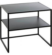 Beistelltisch 25517, 45cm (H), 50x40cm (BxT), rechteckig, schwarz / schwarz