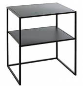 Beistelltisch 25555, 60cm (H), 50x40cm (BxT), rechteckig, schwarz / schwarz