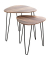 Beistelltisch 25856, 43/48cm (H), 40/48cmx40/48cm (BxT), dreieckig abgerundet, eiche / schwarz