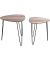Beistelltisch 25856, 43/48cm (H), 40/48cmx40/48cm (BxT), dreieckig abgerundet, eiche / schwarz