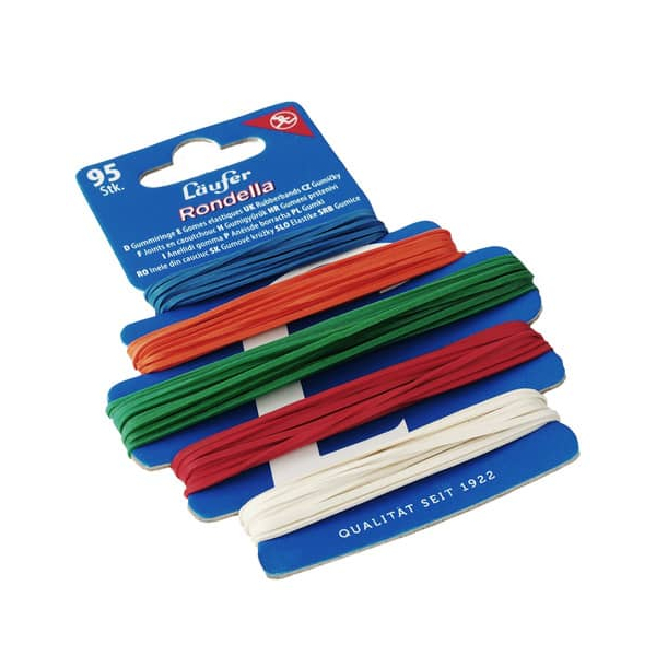 4006677692100 -  Gummiringe 95 Stück in 5 Größen bunt 4006677692100 LÄUFER