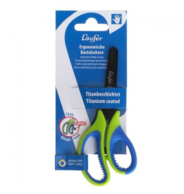 Bastelschere,, 130mm, gr&uuml;n/blau