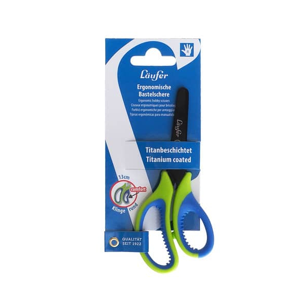 4006677872212 -  Bastelschere 13cm grün blau 87221 ergonomisch 4006677872212 LÄUFER