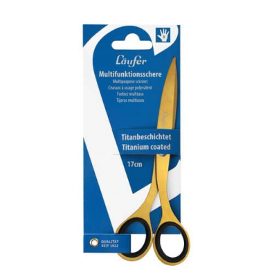 Universalschere, Edelstahl, rostfrei, titanbeschichtet, 17cm, gold