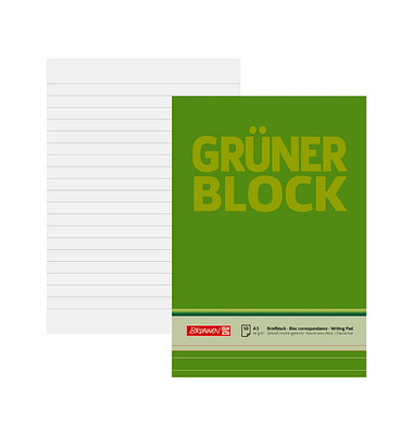 BRUNNEN Briefblöcke Grüner Block DIN A5 liniert