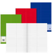 Vokabelheft 10-43725, Lineatur 53 / liniert / 2 Spalten, A4, 80g, farbig sortiert, 32 Blatt / 64 Seiten