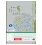 Hausaufgabenheft 10-4685401 Recycling, Hausaufgaben / liniert, A5, 80g, grau/grün, 48 Blatt / 96 Seiten