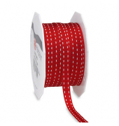 Geschenkband Stitches 372 07 20-609, ohne, 7mm x 20m, rot