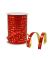 Geschenkband Merry Christmas 680 9-709, Schriftzug Merry Chrismas und Sterne, 10mm x 100m, rot/gold