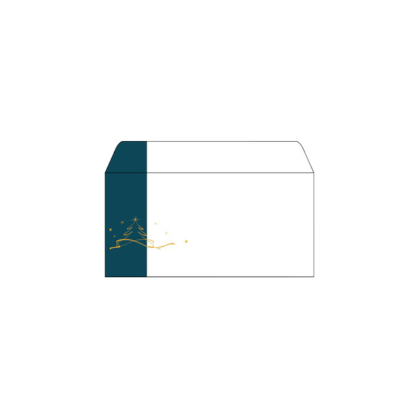 4004360795169 - Weihnachtsbriefumschläge Christmas Tree petrol DIN lang ohne Fenster 4004360795169 50 Stück