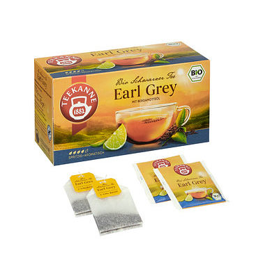 TEEKANNE Bio Schwarzer Tee Earl Grey Bio-Tee 20 Portionen