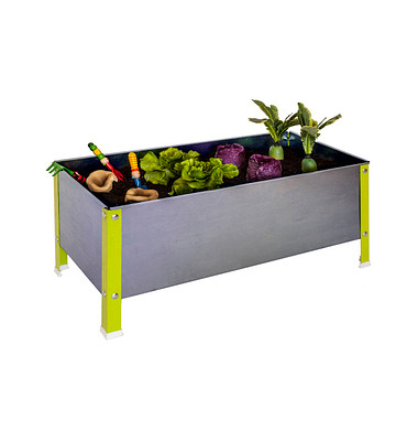 Simon Rack Pflanzkübel SIMONGARDEN URBAN KID Metall silber, grün rechteckig 90,0 x 41,0 cm