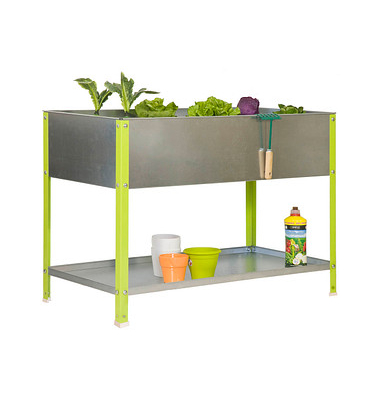 Simon Rack Pflanzkübel SIMONGARDEN URBAN TOP Metall silber, grün rechteckig 90,0 x 85,0 cm