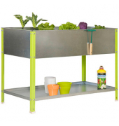 Simon Rack Pflanzkübel SIMONGARDEN URBAN TOP Metall silber, grün rechteckig 120,0 x 85,0 cm