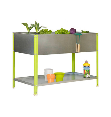 Simon Rack Pflanzkübel SIMONGARDEN URBAN TOP Metall silber, grün rechteckig 120,0 x 85,0 cm