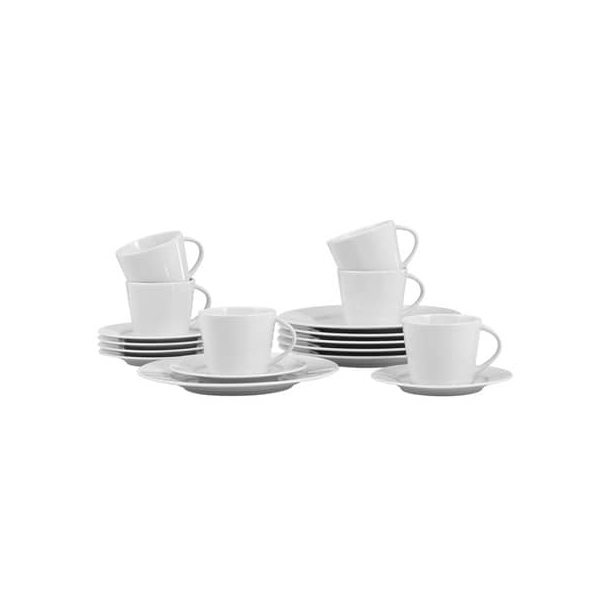4007796057993 - Kaffeeservice-Set Caterado ISTA für 6 Personen 18-teilig Obertassen Untertassen Dessertteller Porzellan spülmaschinenfest weiß