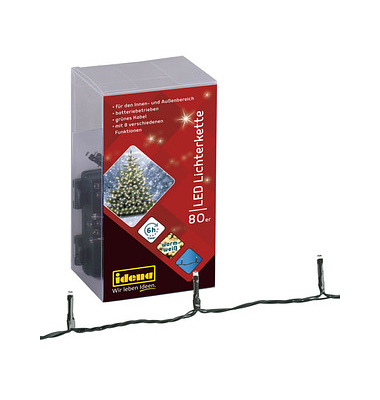Lichterkette 30438, 80 LEDs, Länge 6,5m, warmweiß