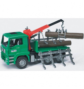 bruder MAN Holztransport-LKW mit Ladekran Spielzeugauto