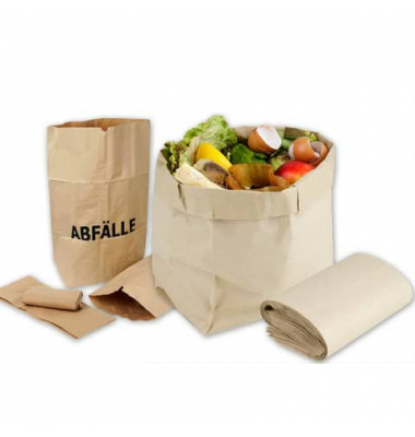 Abfallsack 231009008, braun, 70 Liter, offen, kompostierbar