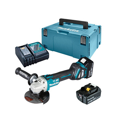 makita DGA513RTJ Akku-Winkelschleifer-Set 18,0 V, mit 2 Akkus