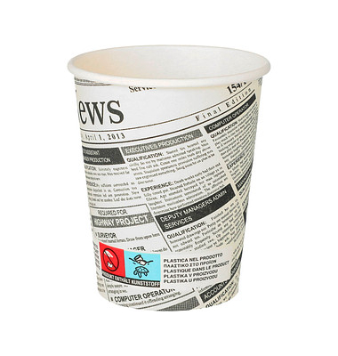 PAPSTAR Einweg-Kaffeebecher Newsprint 0,2 l