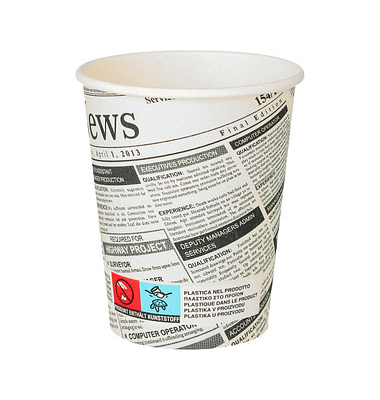 PAPSTAR Einweg-Kaffeebecher Newsprint 0,2 l PAPSTAR Einweg-Kaffeebecher Newsprint 0,2 l