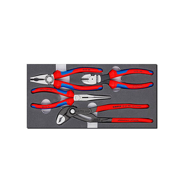 KNIPEX Zangen-Set Profi 00 20 01 V15 Seitenschneider, Spitzzange, Kombizange, Nut- und Federzange