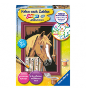 Malen-nach-Zahlen Pferd im Stall mehrfarbig