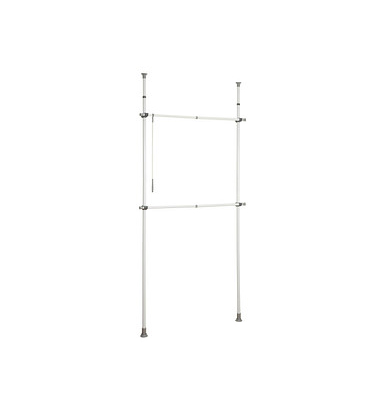 WENKO Teleskop-Garderobe Herkules 50610100 grau Metall 75,0 - 120,0 x 165,0 - 300,0 cm