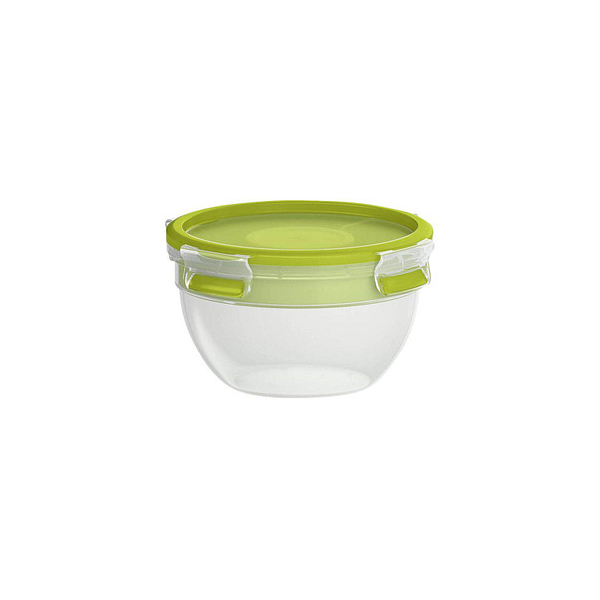 4009049449173 - Clip & Go Salatbox rund 1 Liter Mit separaten Einsätzen für Toppings und Dressing Farbe transparent   grün