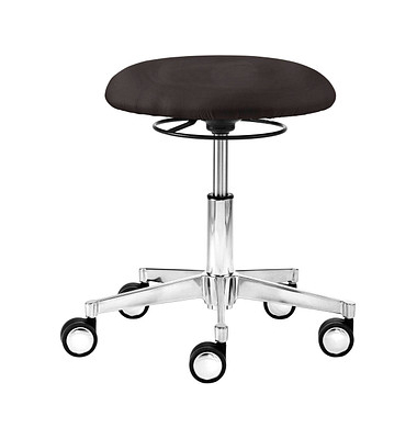 Hocker 1290_30572 myXPERT - Tellersitz, schwarz, mit Rollen, h&ouml;henverstellbar, bis 120kg