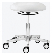 Hocker 1290 30 582 myXPERT - Tellersitz, weiß, mit Rollen, höhenverstellbar, bis 120kg
