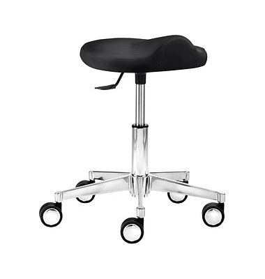 Hocker 1291_30572 myXPERT - Comfortsitz, schwarz, mit Rollen, h&ouml;henverstellbar, bis 120kg