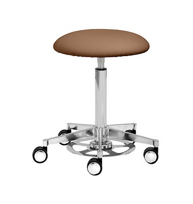 Hocker 1390 30 485 myPROFI - Tellersitz, hellbraun, mit Rollen, höhenverstellbar, bis 120kg
