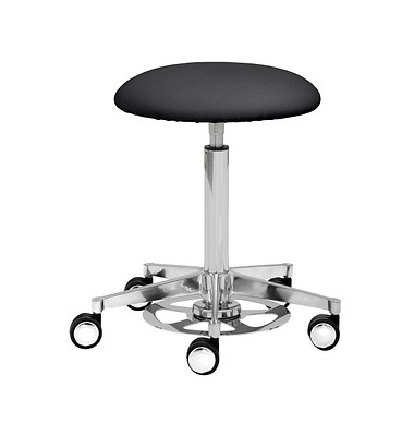 Hocker 1390_30572 myPROFI - Tellersitz, schwarz, mit Rollen, h&ouml;henverstellbar, bis 120kg