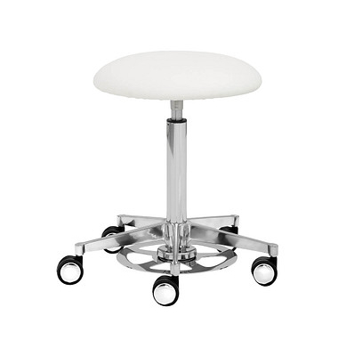 Hocker 1390 30 582 myPROFI - Tellersitz, weiß, mit Rollen, höhenverstellbar, bis 120kg Hocker 1390 30 582 myPROFI - Tellersitz, weiß, mit Rollen, höhenverstellbar, bis 120kg