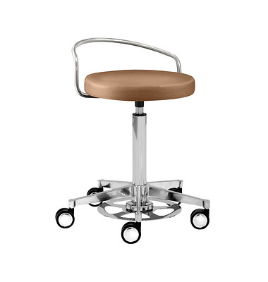Hocker 1394_30485 myPROFI, hellbraun, mit Rollen, h&ouml;henverstellbar, bis 120kg
