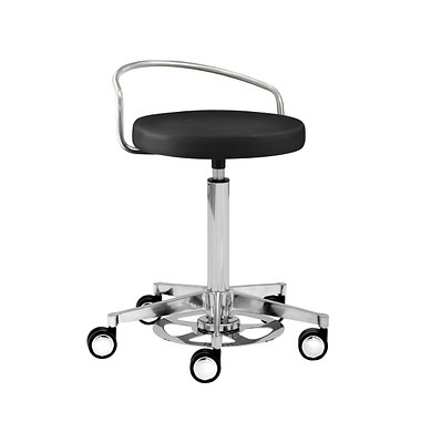 Hocker 1394_30572 myPROFI, schwarz, mit Rollen, h&ouml;henverstellbar, bis 120kg