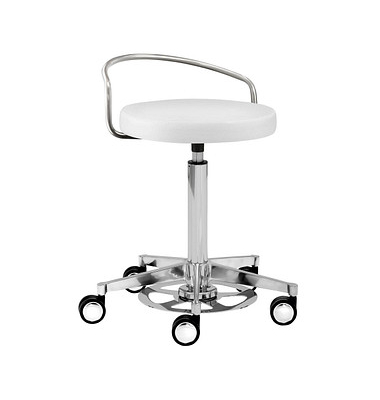Hocker 1394_30582 myPROFI, wei&szlig;, mit Rollen, h&ouml;henverstellbar, bis 120kg
